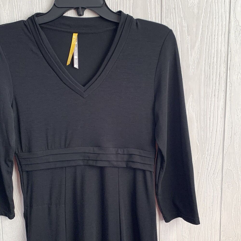 Lole Black V-Neck 3/4 Sleeve Dress Size XS - Picture 2 of 5